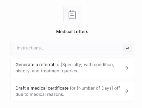 Medical letter generation icon